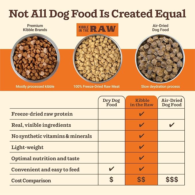 Primal Kibble in The Raw, Freeze Dried Dog Food, Beef, Scoop & Serve, Made with Raw Protein, Whole Ingredient Nutrition, Crafted in The USA, Dry Dog Food 9 lb Bag