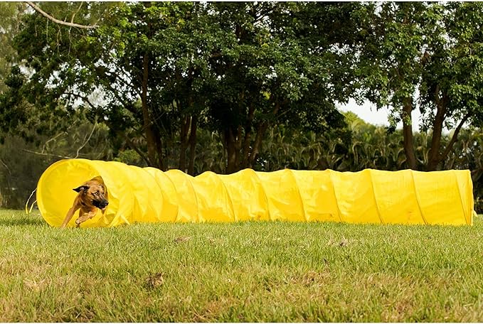 Midlee Dog Agility Tunnel with Stakes & Carry Bag, 17' Long