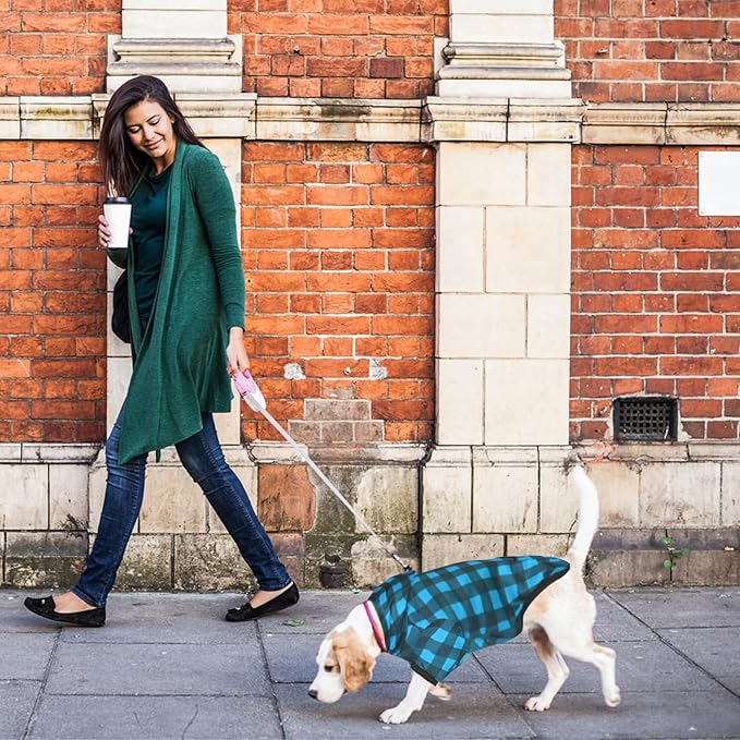 GreenJoy Plaid Dog Sweaters Hoodies Sweatshirts for Dogs Cats, Warm and Soft Cold Weater Coats for Christmas (Blue, X-Large)