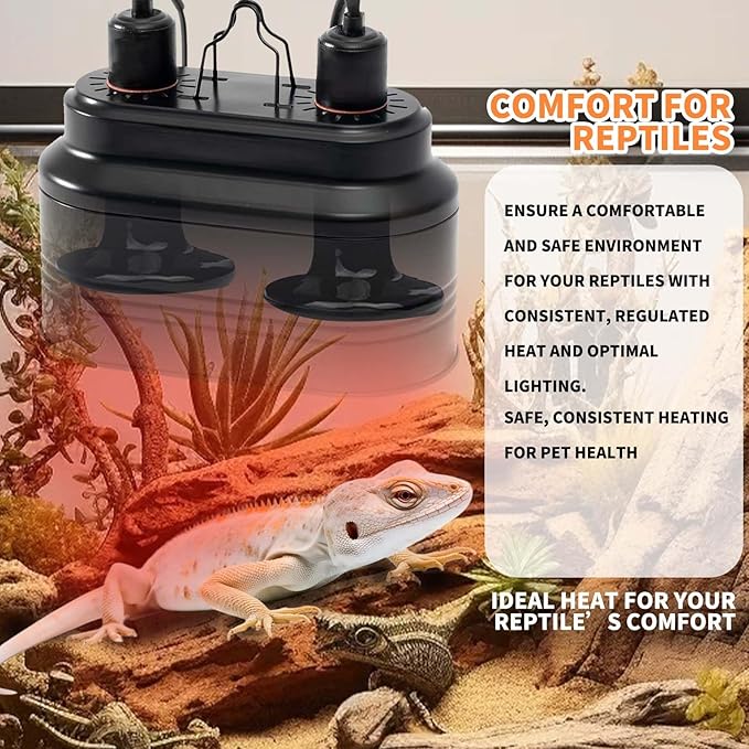 50W Reptile Heat Lamp(2 Packs)-Ceramic Heat Emitter for Reptiles Amphibian Pet Brooders Chicken Incubation, and Terrariums Turtle Lizard Bearded Dragon Snake E26