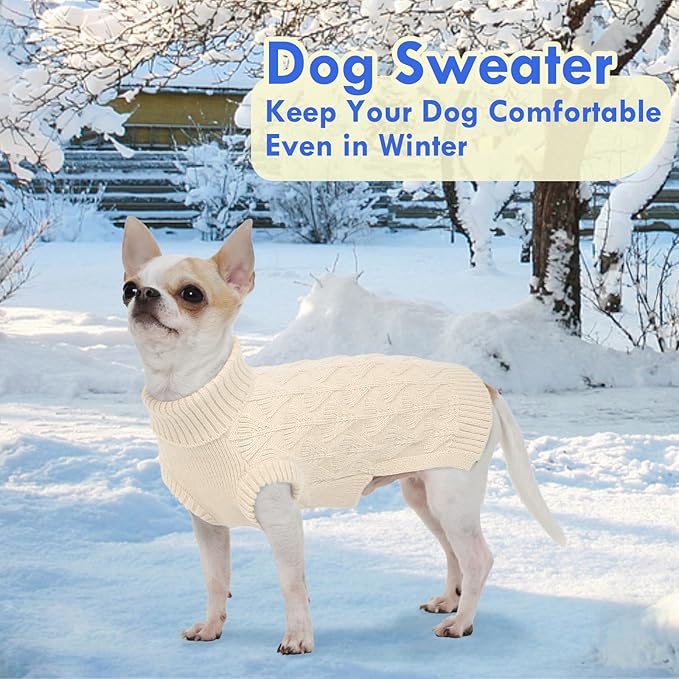 MIGOHI XS Dog Sweater for Small Dogs, Sleeveless Knit Dog Sweaters | Soft Thermal Knit Chihuahua Pullover, All-Season Breathable Puppy Coat, Machine Washable, XS, Beige