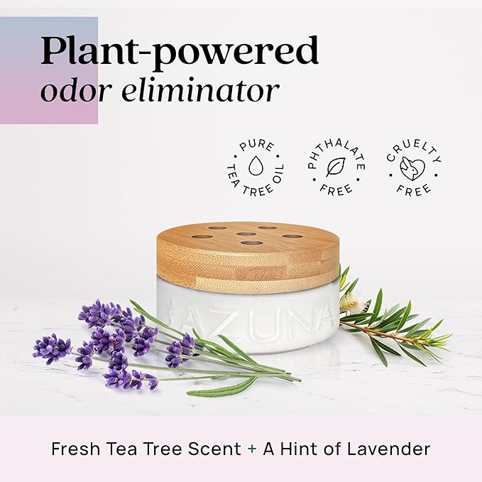 Azuna All-Natural Odor Remover Gel Refill Pouch | Air Purifier with Tea Tree Oil | Plant-Based & Long Lasting | For Pet Odors, Smoke & Strong Odors | Lavender Aromatherapy, 24 oz.