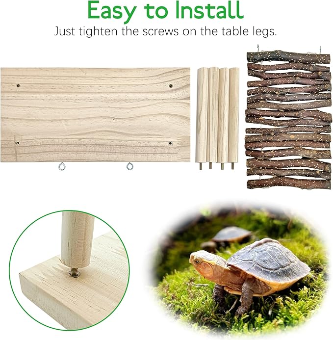 BNOSDM Bearded Dragon Basking Rock Platform with Climbing Ramp Reptiles Hideout Hide Cave Reptile Tank Accessories Suit for Tortoise, Lizard, Toad, Gecko (Small)