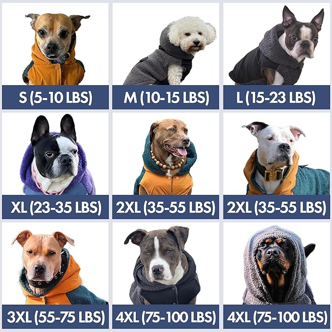 Spark Paws Reversible Dog Sweater, Sherpa Jacket Vest with Warm Fleece Lining, Warm Coat for Winter, Suitable for Small Medium, Large, XL XXL Dogs - Orange and Green - L