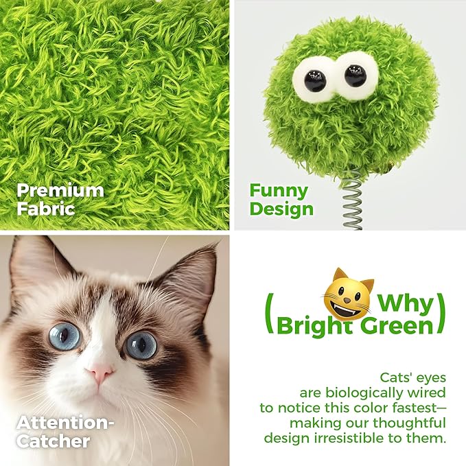 TINYBEAST 34" Tall Cat Scratching Post for Indoor Cats, Premium Natural Sisal Scratcher with Interactive Plush Toy Ball, Reinforced Stable Base for Large Adult Cats & Kittens(Beige)