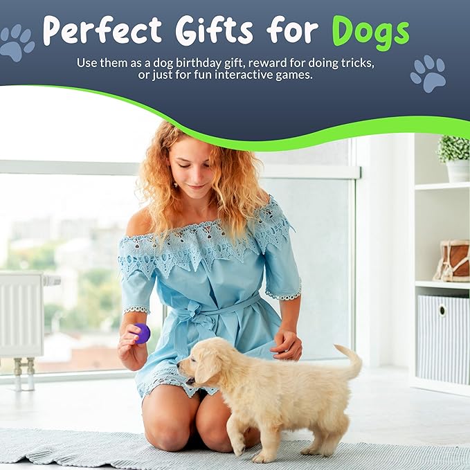 Balls for Aggressive Chewers - Small Dogs and Puppies - 2 Inch - 4 Pack - Indestructible Rubber Dog Chew Toys Bulk for Miniature Toy Breeds