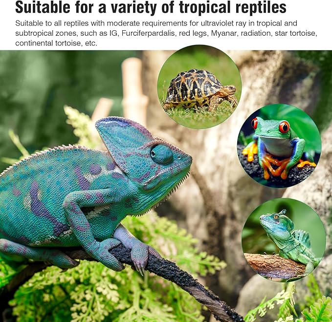 MIXJOY UVB Bulbs for Reptiles 5.0, 26W Tropical UVA UVB Light, Compact Fluorescent UVB Lamp for Reptiles, UVB Light for Chameleons,Turtles and Other Lizards