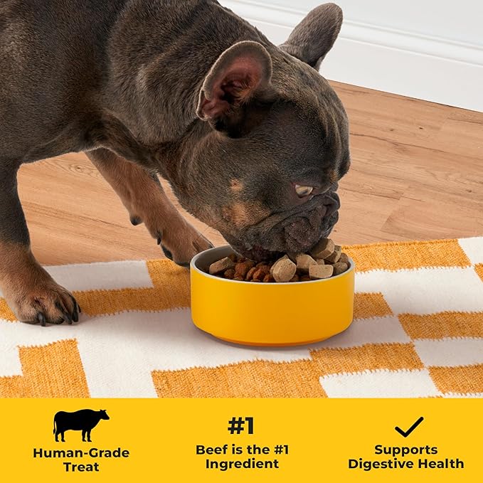 Barkin’ Good Beef - Freeze Dried Raw Dog Treats, Human Grade Beef Heart and Liver for Training, Meal Topper, High Protein, 24g Per Cup, Made in The USA, 4oz Bag