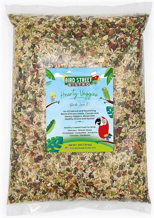 Parrot Food - Parakeet & Cockatiel Food - Cooks in 3-15 min with Natural & Organic Grains, Legumes, Non-GMO Fruits, Vegetables & Health-Oriented Spices