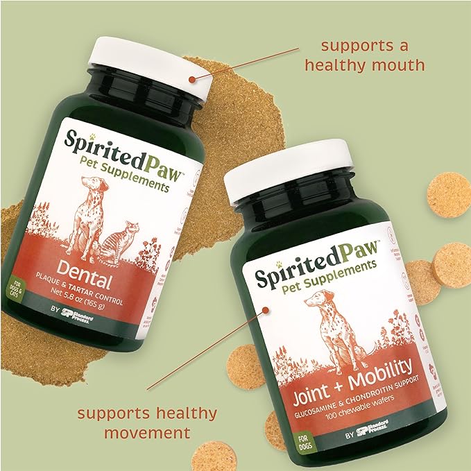 Pet Health Bundle - Dental & Joint Support for Dogs - Teeth Powder & Chewable Wafers for Plaque, Tartar, and Mobility - 165 g Powder & 100 Wafers