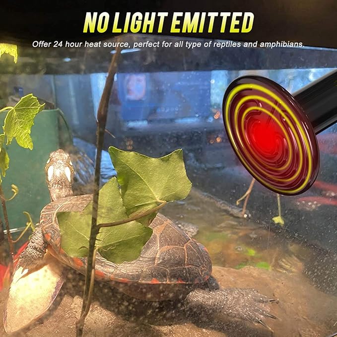 WUHOSTAM 3 Pack 75W Black Ceramic Heat Lamp, Infrared Reptile Heat Emitter Heater Lamp Bulb for Pet Brooder Coop Chicken Lizard Turtle Snake Aquarium ETL Listed