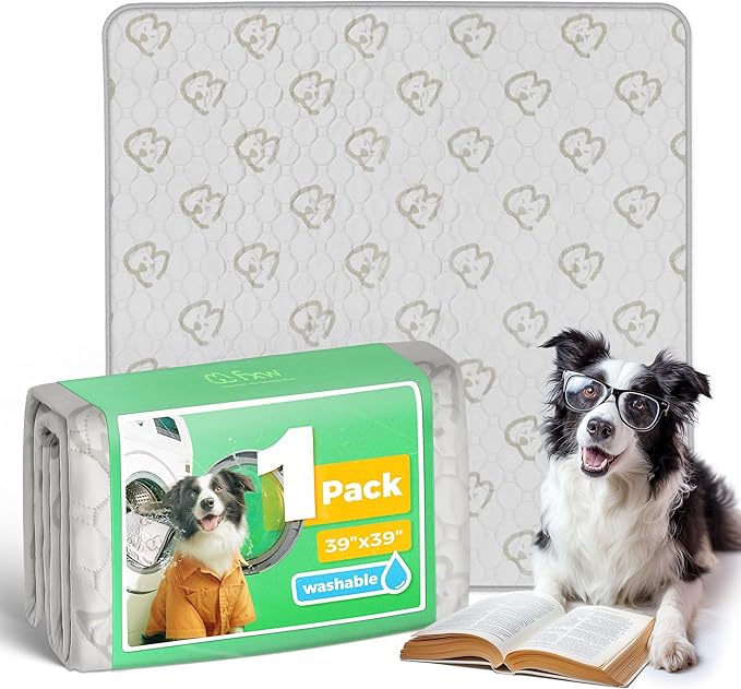 FXW Washable Pee Pads for Dogs, Puppy Pads with Super Absorbent, Specifically Designed for Potty Training, 39" Square, Khaki, 1 Pack