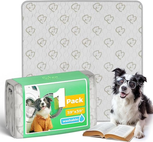FXW Washable Pee Pads for Dogs, Puppy Pads with Super Absorbent, Specifically Designed for Potty Training, 39" Square, Khaki, 1 Pack