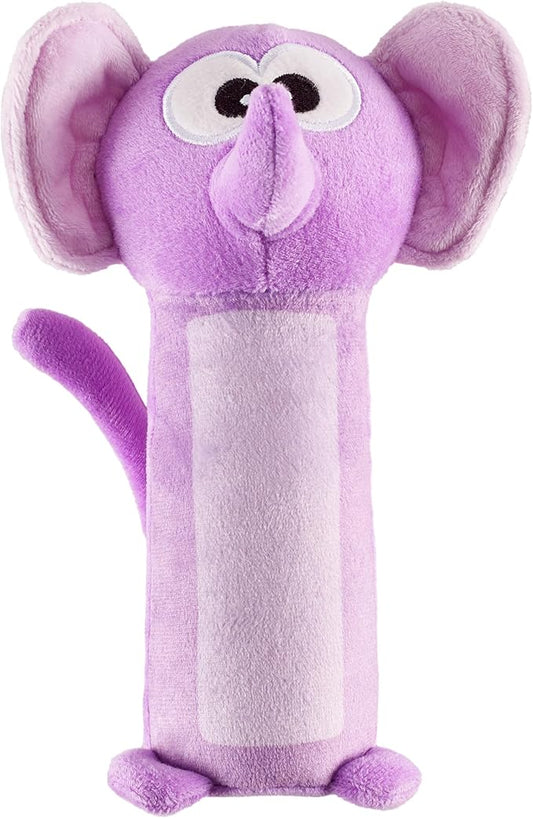 Outward Hound Bottle Bros Elephant Dog Toy, 7.9 Inch Plush Squeaky & Crackle Toy for Dogs, Interactive Fetch & Engaging Solo Play, Small, Purple