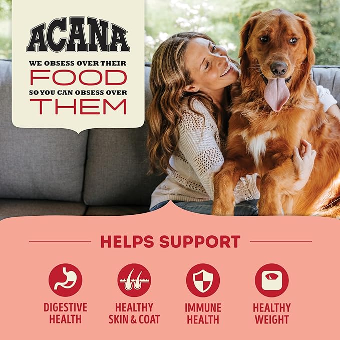 ACANA Grain Free Dry Dog Food Red Meat Recipe 25lb Bag