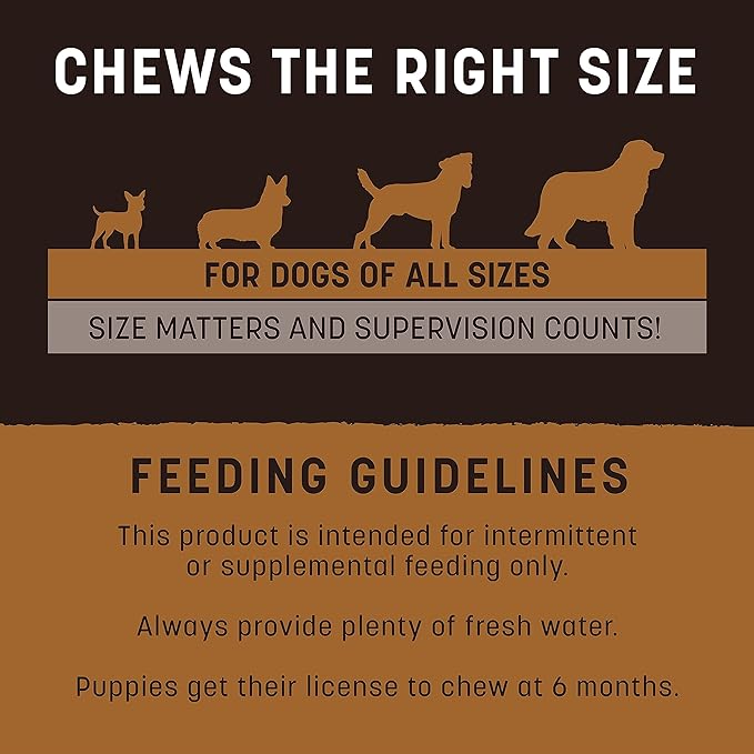 Earth Animal No Hide Strips Venison Flavored Natural Treats | No Rawhide | Quick & Thin Dog Chews - 16 Count