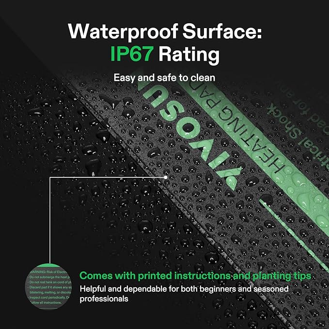 VIVOSUN Reptile Heating Pad 8x12 Inch with Thermostat Combo Under Tank Terrarium Heating Mat for Turtles, Lizards, Frogs, and Other Reptiles