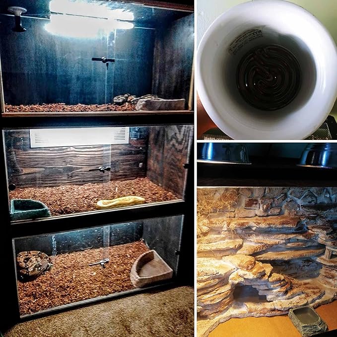 WUHOSTAM 3 Pack 75W Black Ceramic Heat Lamp, Infrared Reptile Heat Emitter Heater Lamp Bulb for Pet Brooder Coop Chicken Lizard Turtle Snake Aquarium ETL Listed