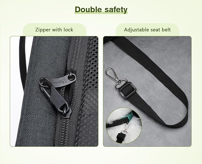 Pecute Cat Carrier with Wheels,Steel Wire Frame Cat Carrier, Stable Pet Trolley Bag for Cats, Pet Handbag and Stroller, Portable Cat Carrier Bag for Car Travel Bus Subway, Dark Grey