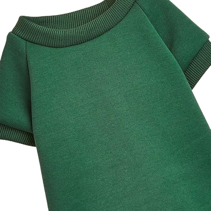 Puppy Sweater for Small Dogs Clothes Warm Winter Cat Clothe Pet Sweatshirt Knitwear Doggie Kitten Clothing, Green, Large