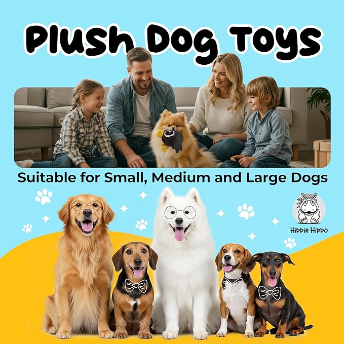 Squeaky Dog Toys for Small Dogs - Black Crow Plush Dog Toy - Soft Stuffed Animal for Dog Toys Puppy with Squeaky Sound to Keep Them Busy, Safe Plush Dog Toy for Interactive Play - 6.5"