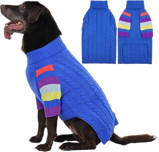 XLarge Dog Sweaters Male Female, Large Dog Sweater Turtleneck Stretchy, XL Dogs Sweaters for Winter Spring Autumn Christmas, Sweater for Extra Large Dogs Collie Pitbull, Pet Knitwear XL