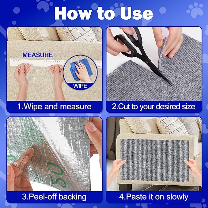 23.6x15.8 Couch Wall Corner Protection for Indoor Cats,Anti Scratch Furniture Protector from Cats Scratching,Trimmable Climbing Cat Scratcher Pad Play Mat Easy Use for Cat Board/Door/Carpet