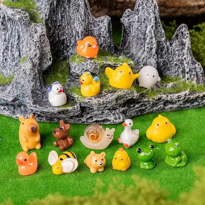 110pcs Mini Resin Animals 110 Styles Variety Tiny Animals Figures Miniature Little Small Animal Figurines Bulk for Micro Fairy Garden Landscape Accessories Hide Crafts Decor Aquarium
