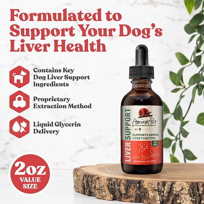 Ancient Pet Liver - Advanced Liver Support Supplement for Dogs - Liquid Delivery for Better Absorption - Milk Thistle, Dandelion, Artichoke & More!