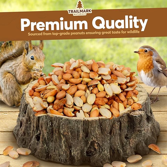 5 LB - Raw Shelled Peanuts For Squirrels, Out of Shell Peanuts For Birds and Wildlife- Squirrel Food, Wild Bird Seed - Grown in The USA
