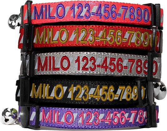 Pawtitas Personalized Cat Collar with Breakaway Safety Release Buckle Adjustable Length