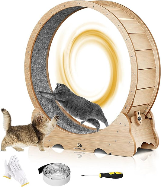 Cat Wheel, 43" L Large Cats Exercise Running Wheel, Cat Treadmill for Indoor Cats