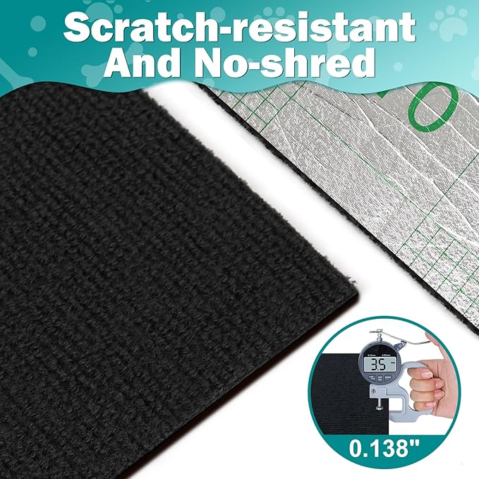 Bed Cat Scratcher Pad,47.2"x15.8"Cat Scratching Mat,Self-Adhesive Trimmable Anti Scratch Bed Couch Wall Corner Furniture Protector from Cat Claws,Easy Use for Carpet/Door/Post
