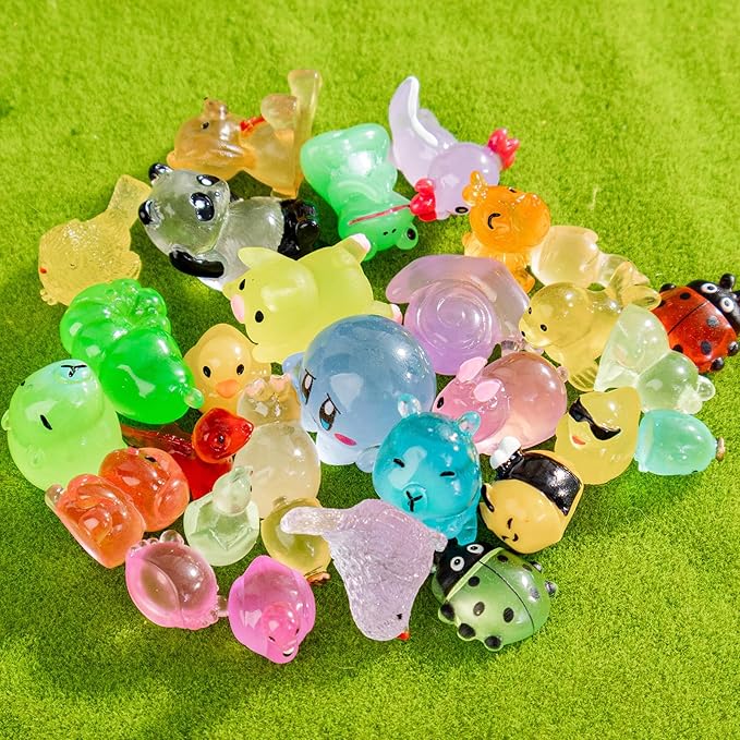 30 Styles Mini Resin Animals 30pcs Variety Tiny Animals Figures Miniature Little Small Figurines Bulk for Micro Fairy Garden Landscape Accessories Hide Decor Aquarium