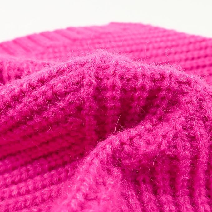 Fitwarm Valentines Dog Turtleneck Sweater, Dog Winter Clothes for Small Dogs Girl, Knitted Pet Coat, Cat Outfit, Hot Pink, Medium