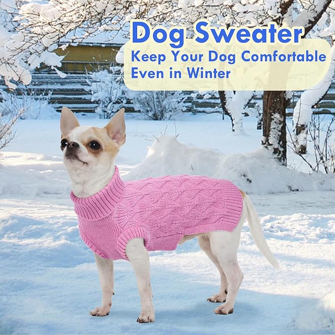 MIGOHI Sweater for Dogs, Thermal Dog Sweater | Cozy Turtleneck Sleeveless Winter Pullover, Lightweight & Comfortable for Indoor/Outdoor, XL, Pink