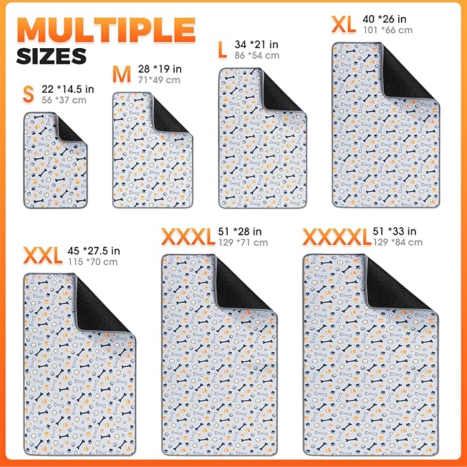 Hompet Washable Pee Pads for Dogs, 22"x14.5", 2-Pack Thick Heavy Absorbency Reusable Pee Pads Prevent Leakage Non-Slip, Pet Training Pads for Puppy Playpen, Crate, Potty, Floor, Bed, Sofa