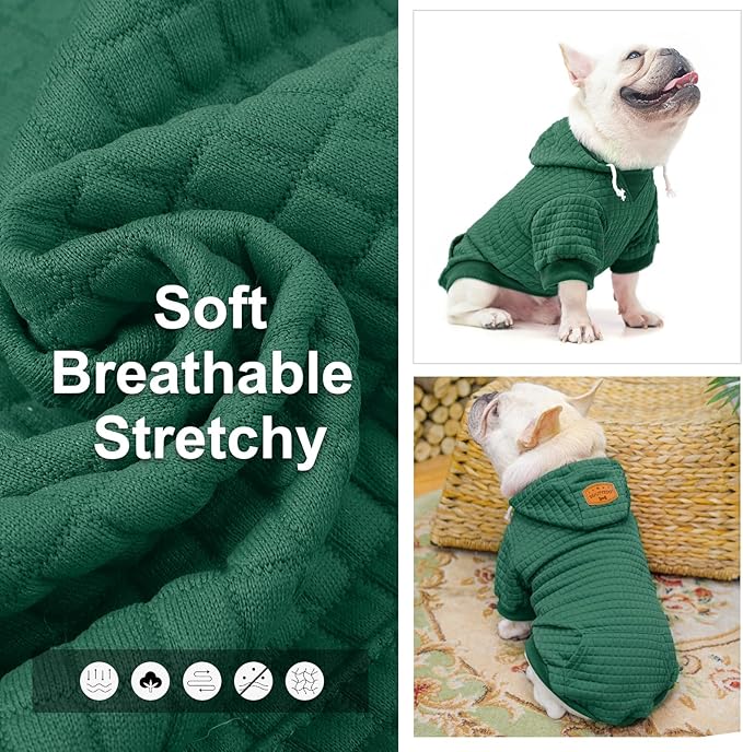 BEAUTYZOO Dog Hoodie for Small Medium Large Dogs, Winter Fall Warm Dog Clothes for Puppy S M Sized Dogs Girl Boy, Dog Sweater Shirt Hoodies with Pocket Bulldog Pitbull Cat Clothing Coat