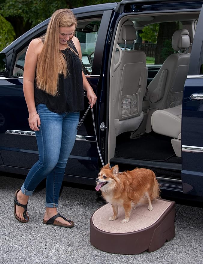 Pet Gear Stramp Stair and Ramp Combination for Dogs/Cats, Easy Step, Lightweight/Portable, Sturdy, Easy Assembly (No Tools Required) Espresso