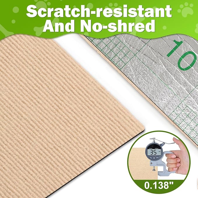 Bed Cat Scratcher Pad,47.2"x15.8"Cat Scratching Mat,Self-Adhesive Trimmable Anti Scratch Bed Couch Wall Corner Furniture Protector from Cat Claws,Easy Use for Cat Carpet/Door/Post