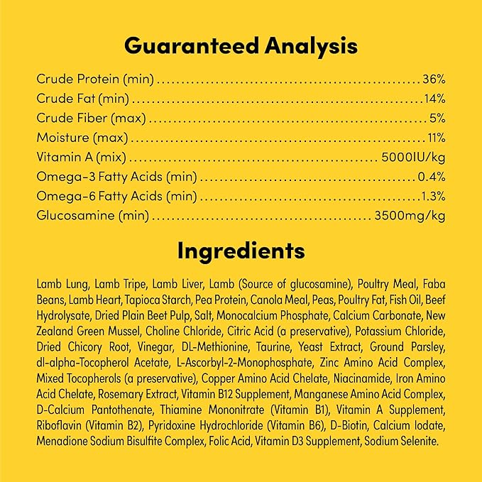 RawMix50 Premium Freeze-Dried Raw Grass-Fed Lamb Recipe Dog Food, Protein Rich, Includes Kibble, Non-GMO, No Wheat or Corn, 4 lbs