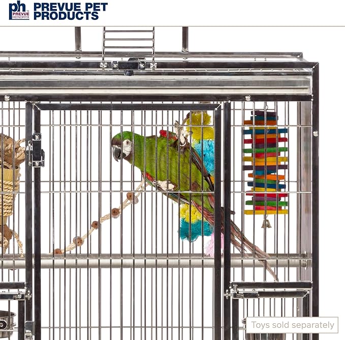 Prevue Pet Products Stainless Steel Play top Bird Cage, Stainless Steel, Medium