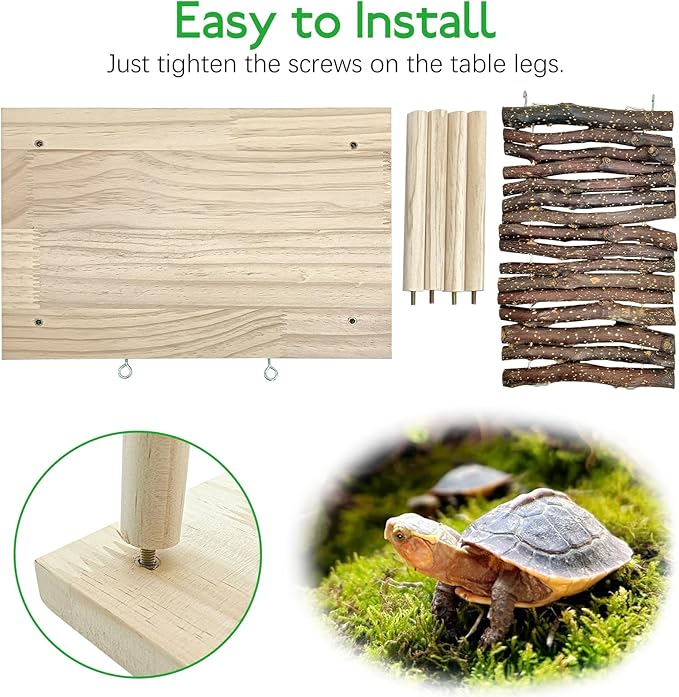 BNOSDM Basking Rock Platform with Climbing Ramp Reptiles Hideout Bearded Dragon Hide Cave Reptile Tank Accessories Suit for Tortoise, Lizard, Toad, Gecko (Large)