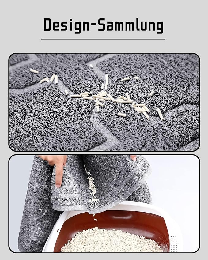 Yimobra Cat Litter Mat, 47"x36" Litter Box Mat with Litter Lock Mesh, Soft Cat Litter Mat Litter Trapping Mat, Easy to Clean, Non-Slip, Water Resistant, Litter Free Floors, Dark Grey