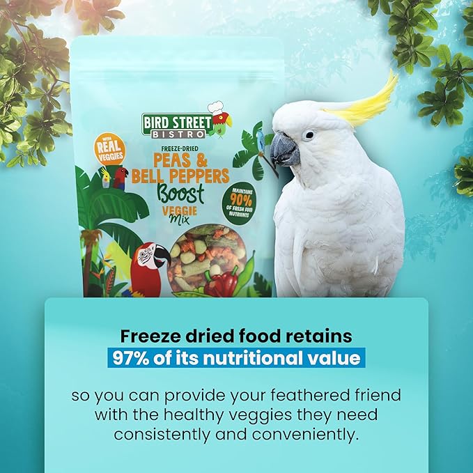 Bird Treats - Parrot & Cockatiel Treats - Parakeet & Conure Food - Sun Conure & Cockatiel Bird Food - Peas & Bell Peppers