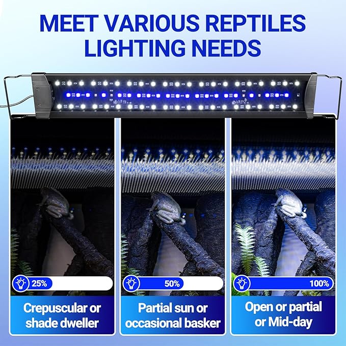 REPTI ZOO UVB Light for Reptile 10.0, 18 inch UVB Reptile Light Bulb with Dimming for Desert Animal Bearded Dragon Snake Gecko Lizard Iguanas Turtles Chameleons, LED Lamp Fixture Controller (12W)