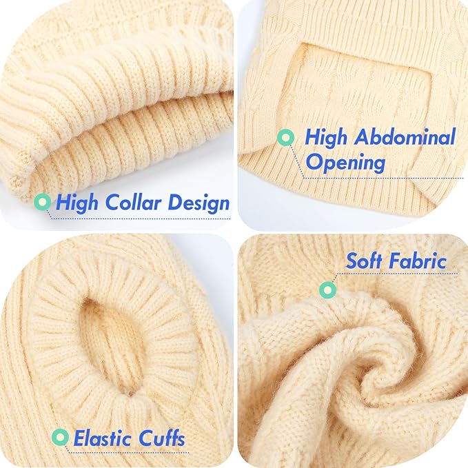 MIGOHI Small Dog Sweater, Lightweight Dog Sweaters for Small Dogs | Soft Pure Color Dogs Sweater Vest, Easy to Put On/Off, High Belly Opening Winter Cloth, Daily Wear, S, Beige