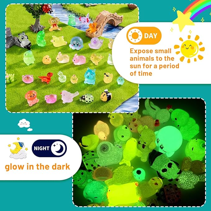 30 Styles Mini Resin Animals 30pcs Variety Tiny Animals Figures Miniature Little Small Figurines Bulk for Micro Fairy Garden Landscape Accessories Hide Decor Aquarium