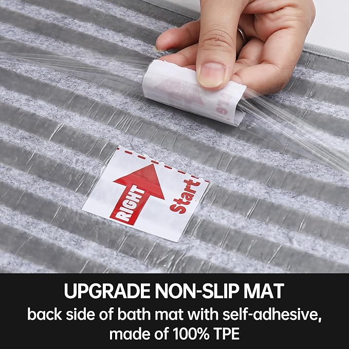 COSY HOMEER Edging Stair Treads Non-Slip Corner Indoor Stair Runners for Wooden Steps,Landing Slip Resistant Stair Rugs for Kids and Dogs, 100% Polyester TPE Backing,Black,20"X32"