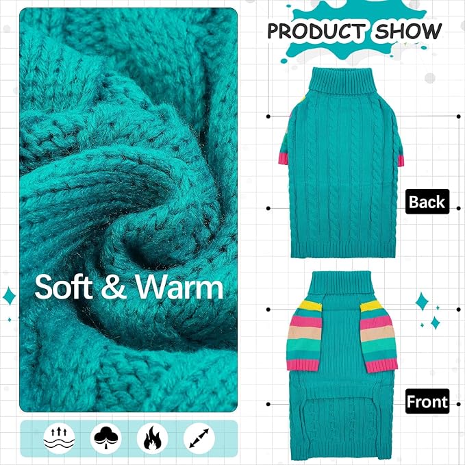 XLarge Dog Sweaters Male Female, Large Dog Sweater Turtleneck Stretchy, XL Dogs Sweaters for Winter Spring Autumn Christmas, Sweater for Extra Large Dogs Collie Pitbull, Pet Knitwear XL